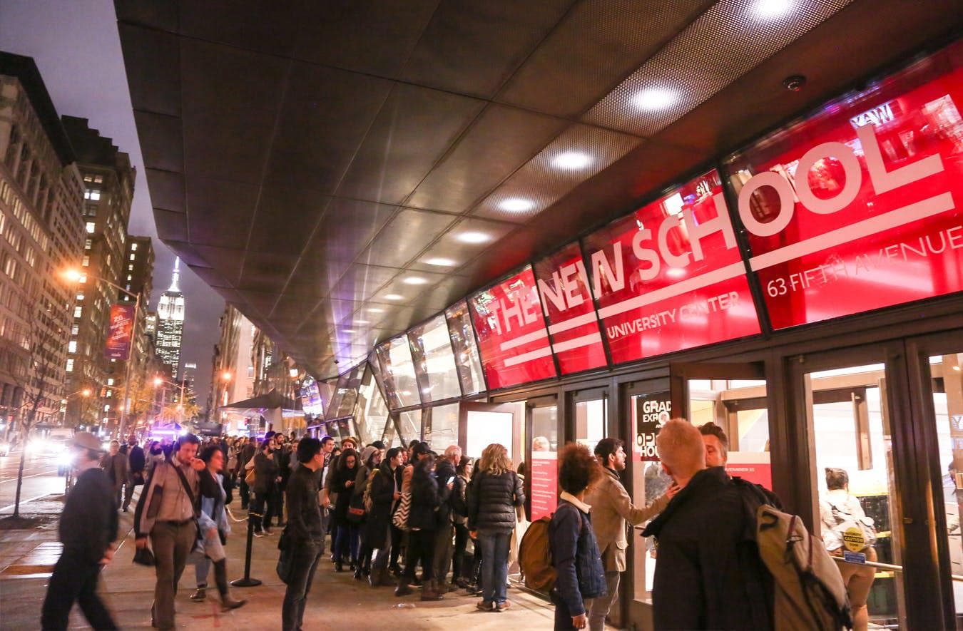 The sustainably designed University Center, at the corner of Fifth Avenue and 13th Street, is the embodiment of The New School's mission to connect the university to the community through public events including open courses.